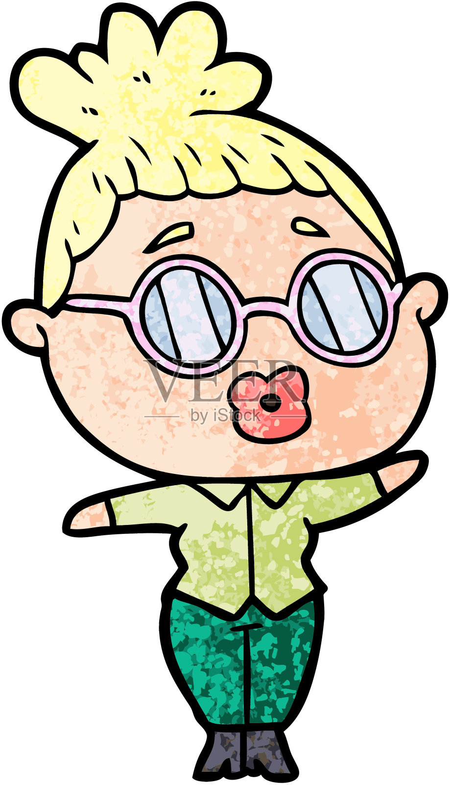 戴眼镜的卡通女人设计元素图片