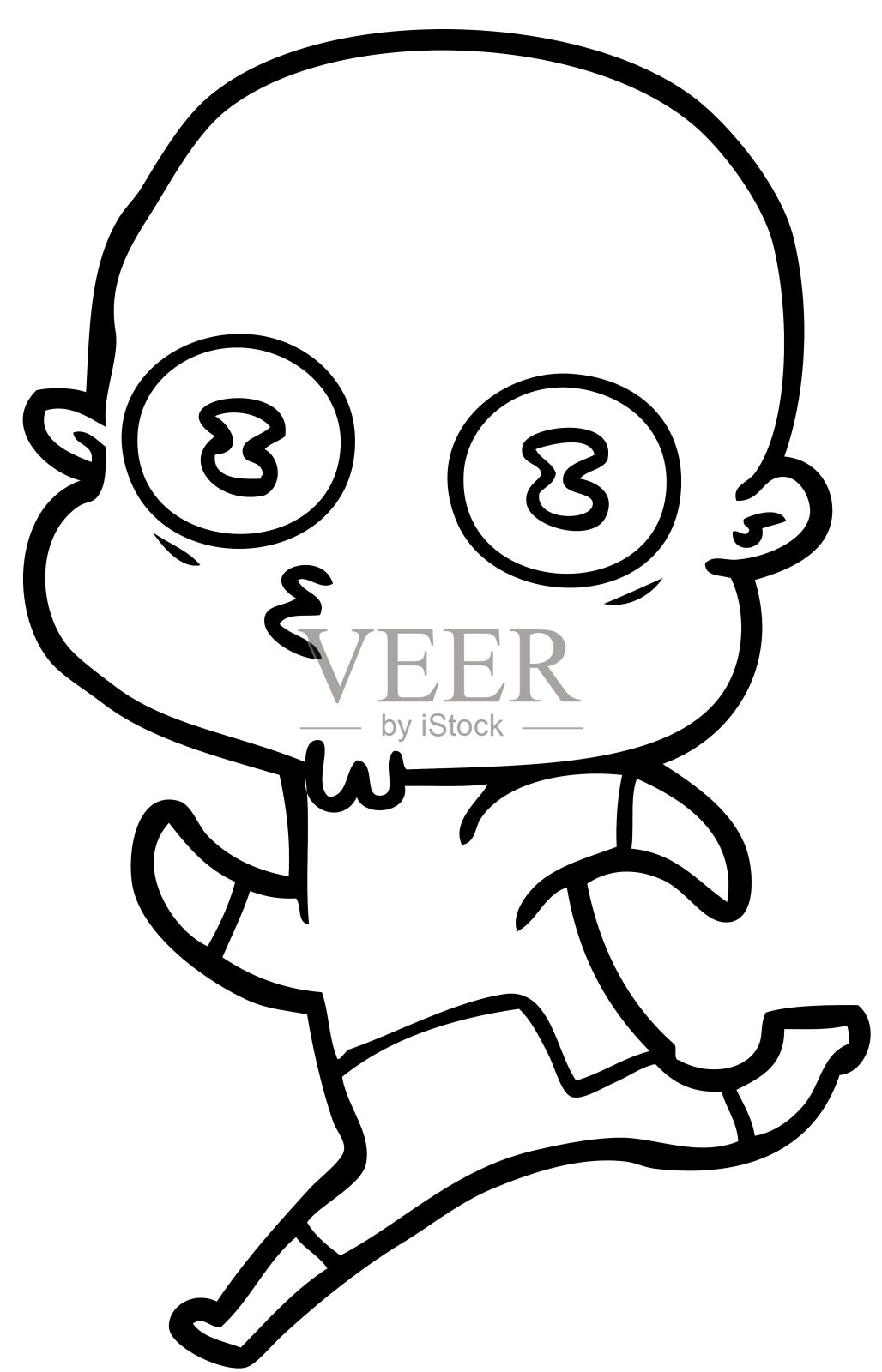 卡通怪异的秃顶宇航员设计元素图片