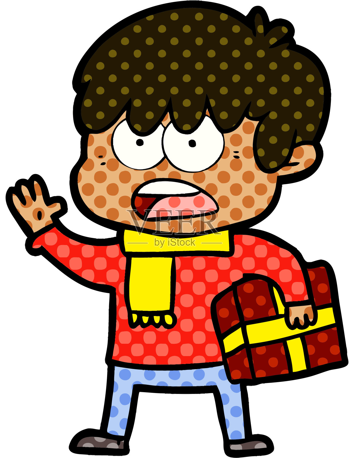 忧心忡忡的卡通男孩设计元素图片