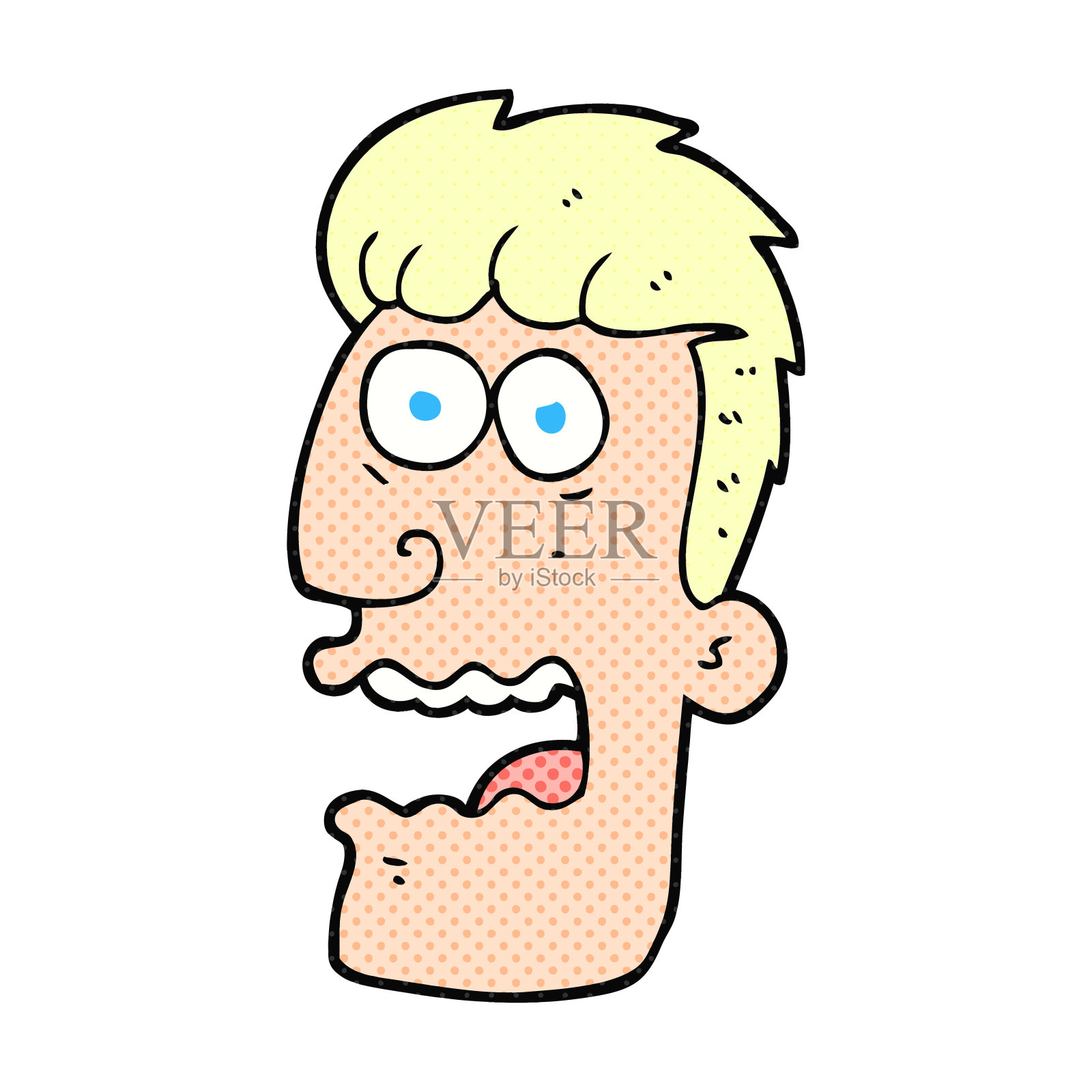 手绘漫画震惊男子设计元素图片