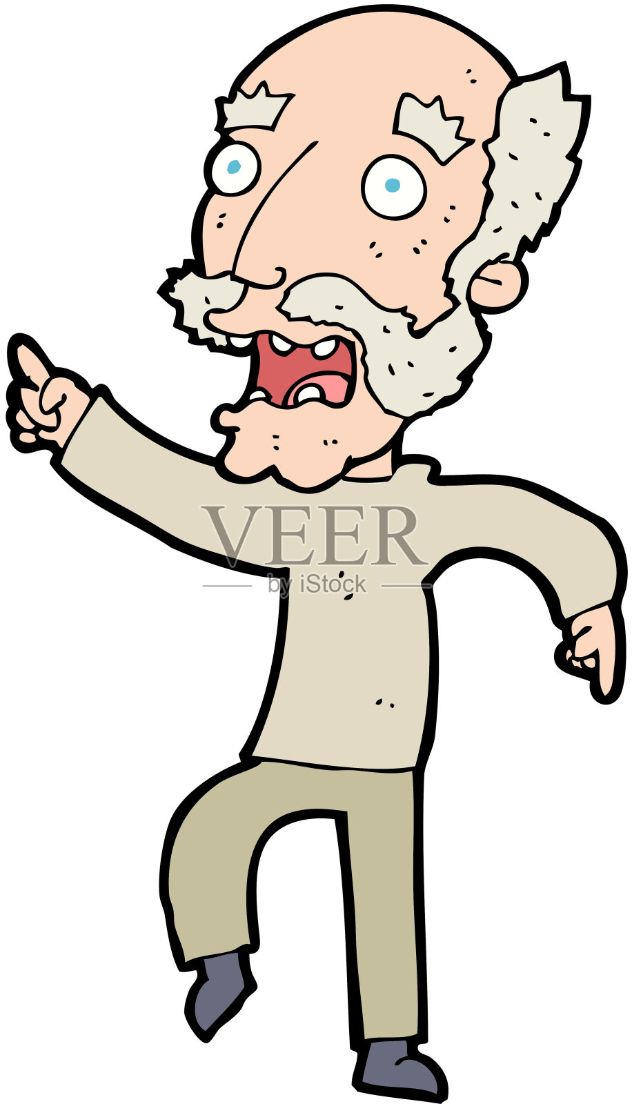 卡通惊吓老人设计元素图片