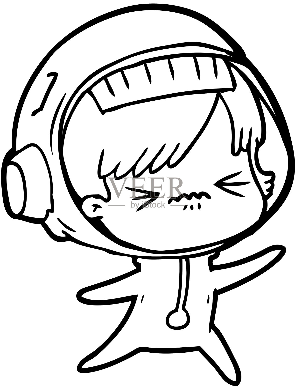 愤怒的卡通太空女孩设计元素图片