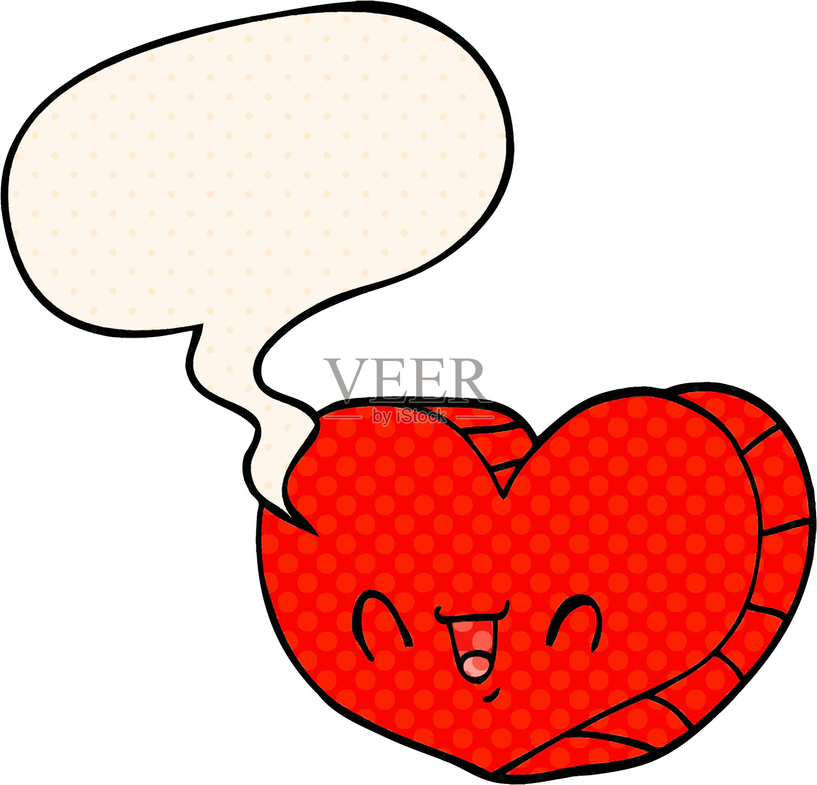 卡通爱心与漫画风格的语音泡泡设计元素图片