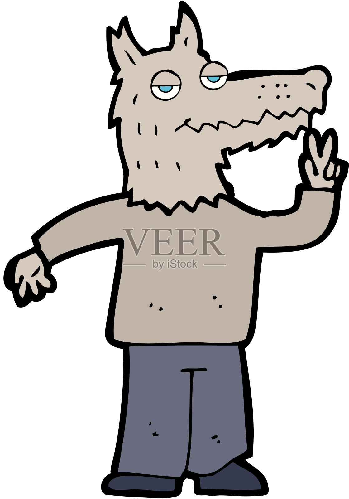 卡通快乐狼人设计元素图片