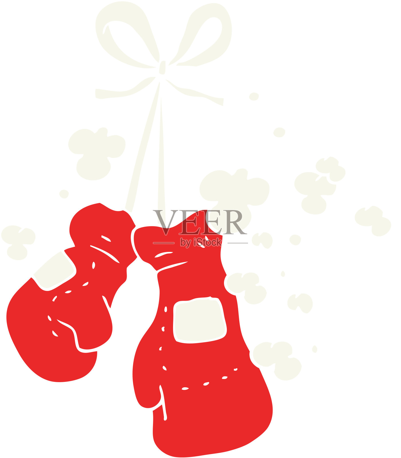 拳击手套的平面彩色插图插画图片素材