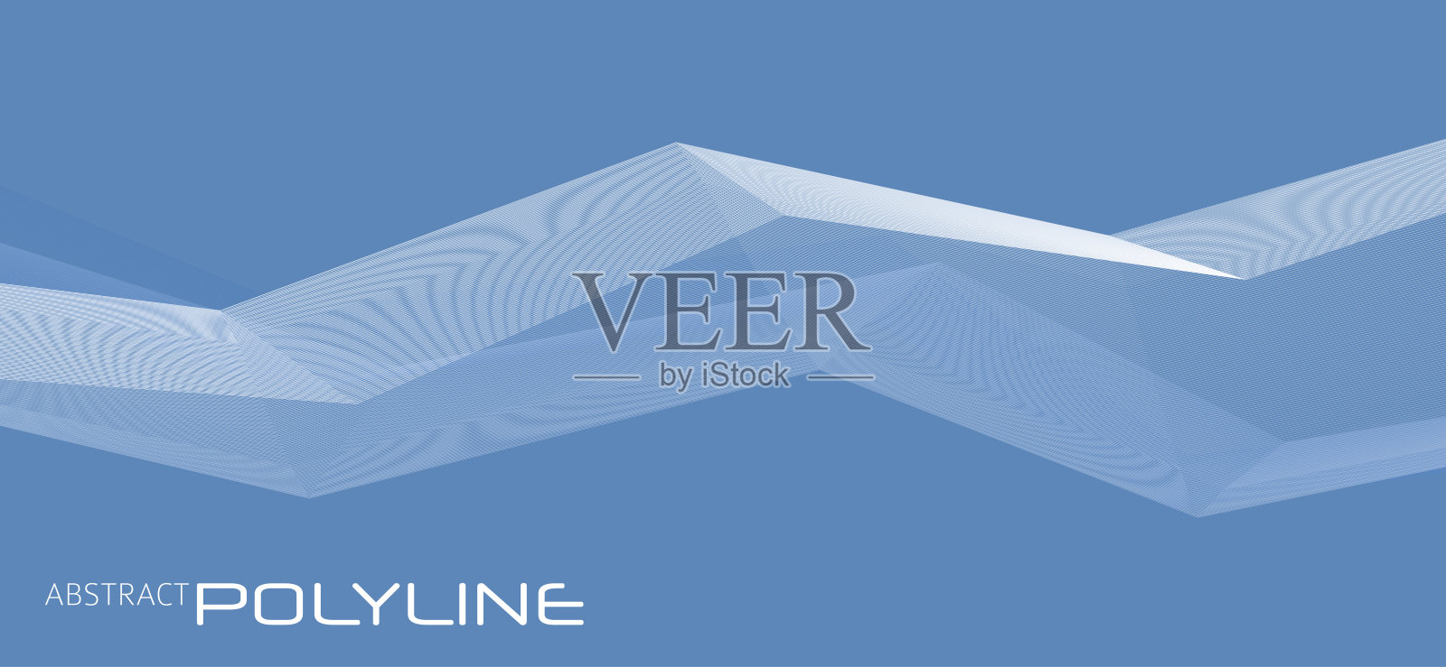 抽象透明的白色折线上的蓝色。矢量图形插画图片素材