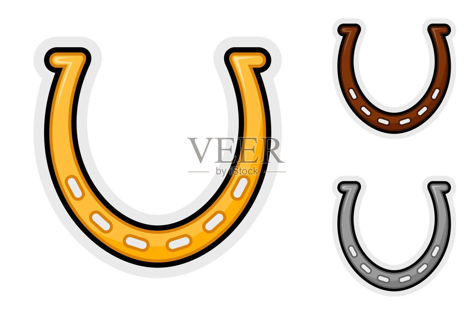 注意贴纸设置与马蹄设计元素图片