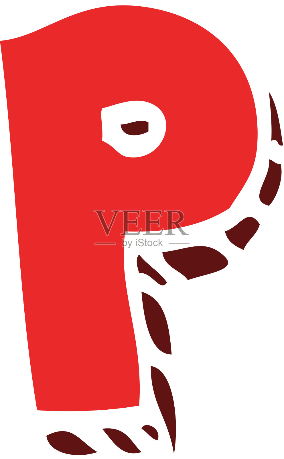 卡通涂鸦字母p设计元素图片