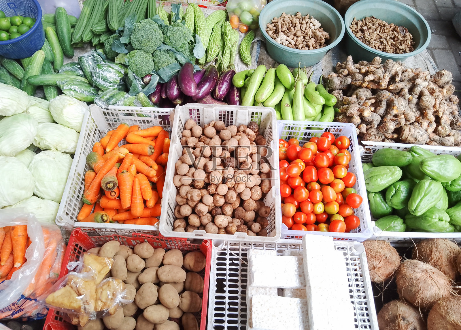 传统菜市场的蔬菜照片摄影图片