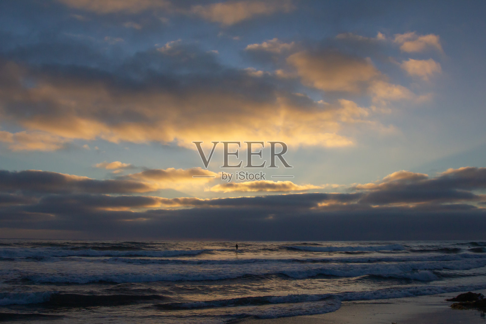 卡利海滩落日照片摄影图片