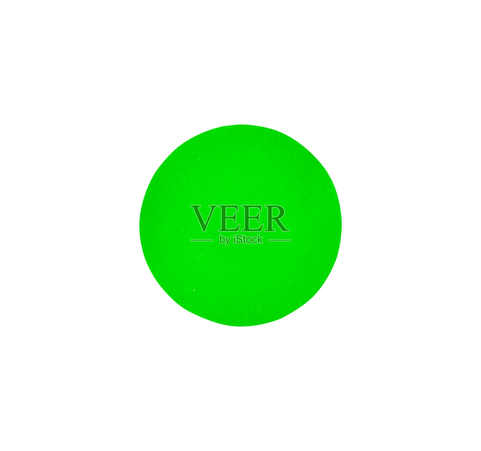 绿色不干胶圈纸标签图案隔离在白色背景上，裁剪路径照片摄影图片