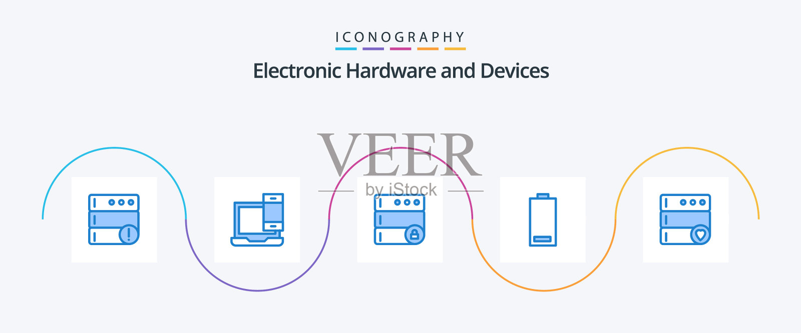 设备蓝色5图标包包括最喜欢的低图标素材