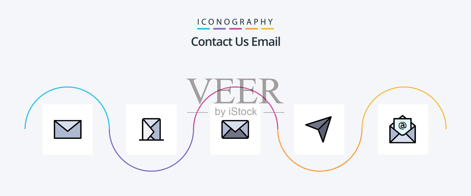 电子邮件行填平5图标包，包括邮件图标素材