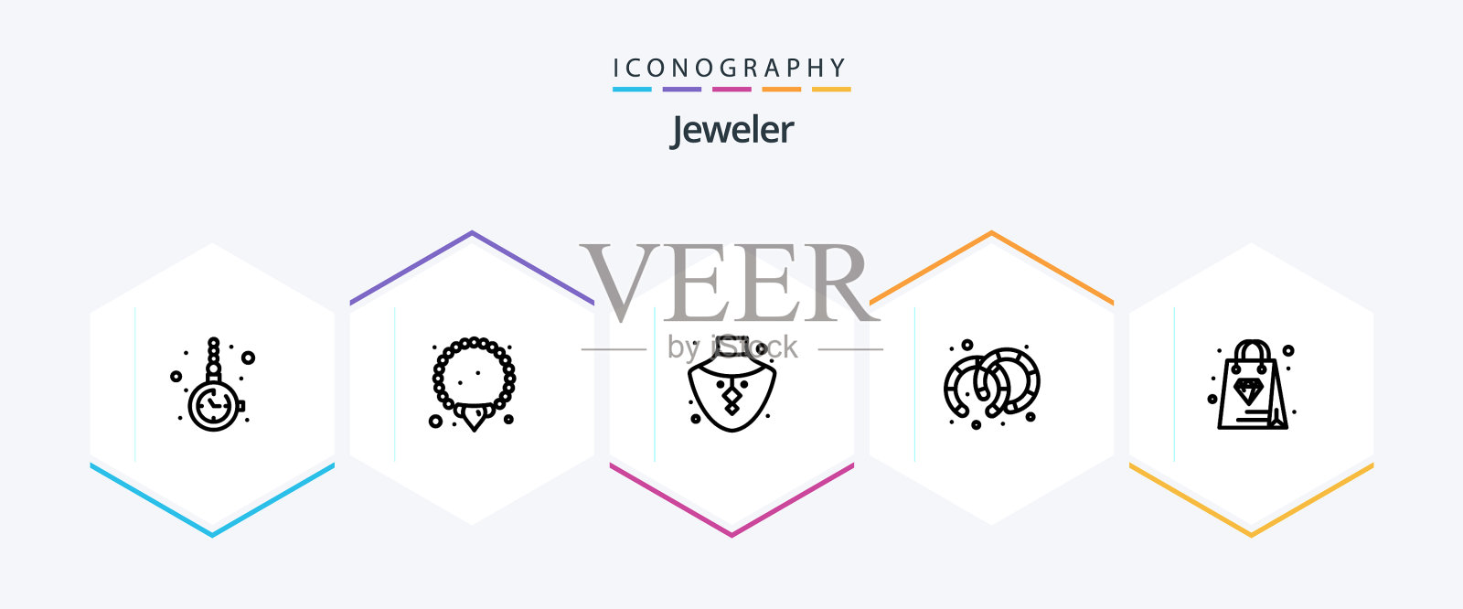 珠宝25线图标包包括钻石图标素材