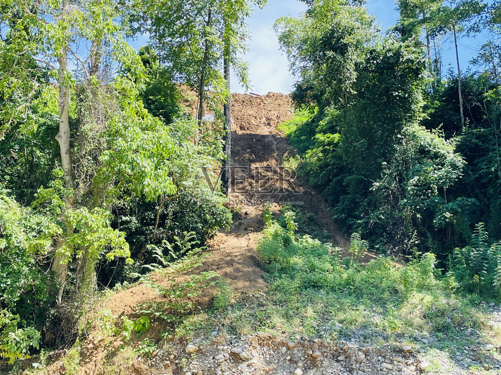 滑坡照片摄影图片