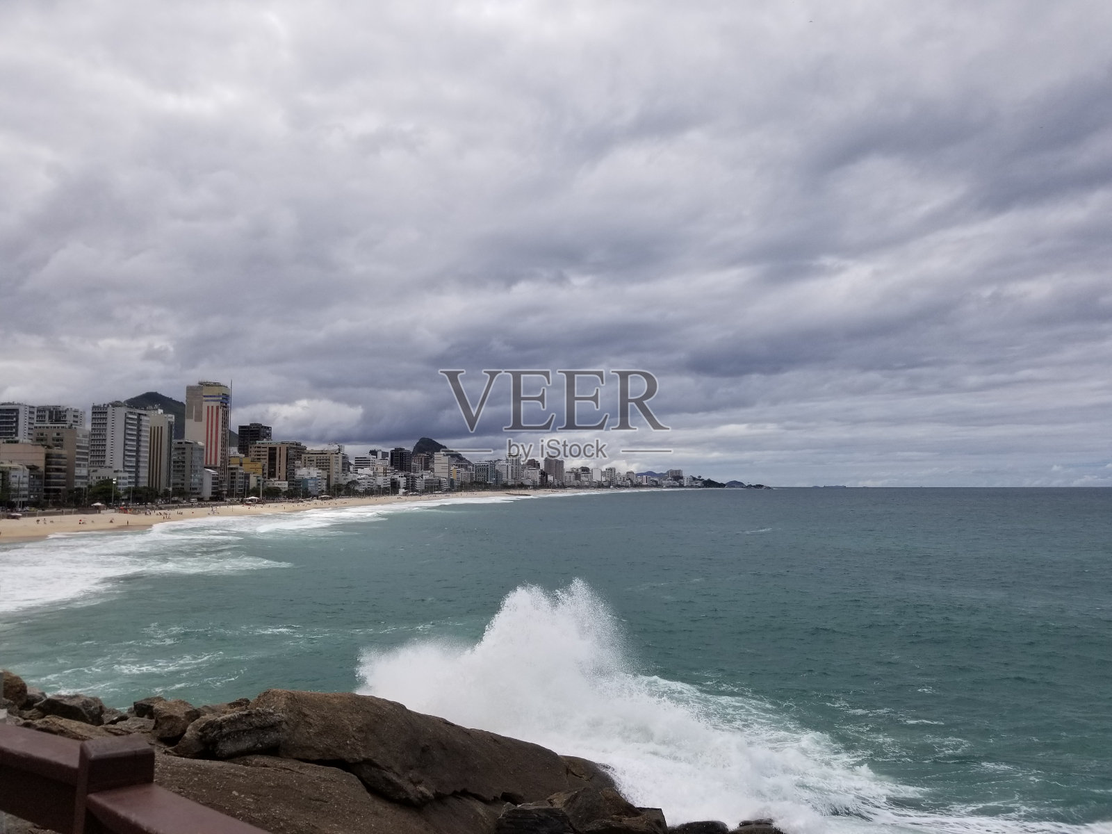 伊帕内玛海滩的迷人景色照片摄影图片