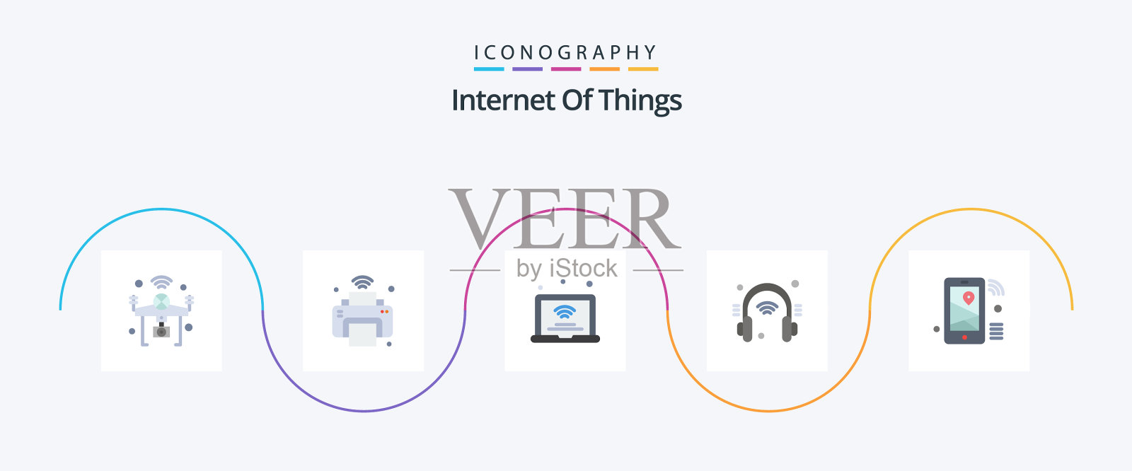 物联网平面5图标包包括图标素材