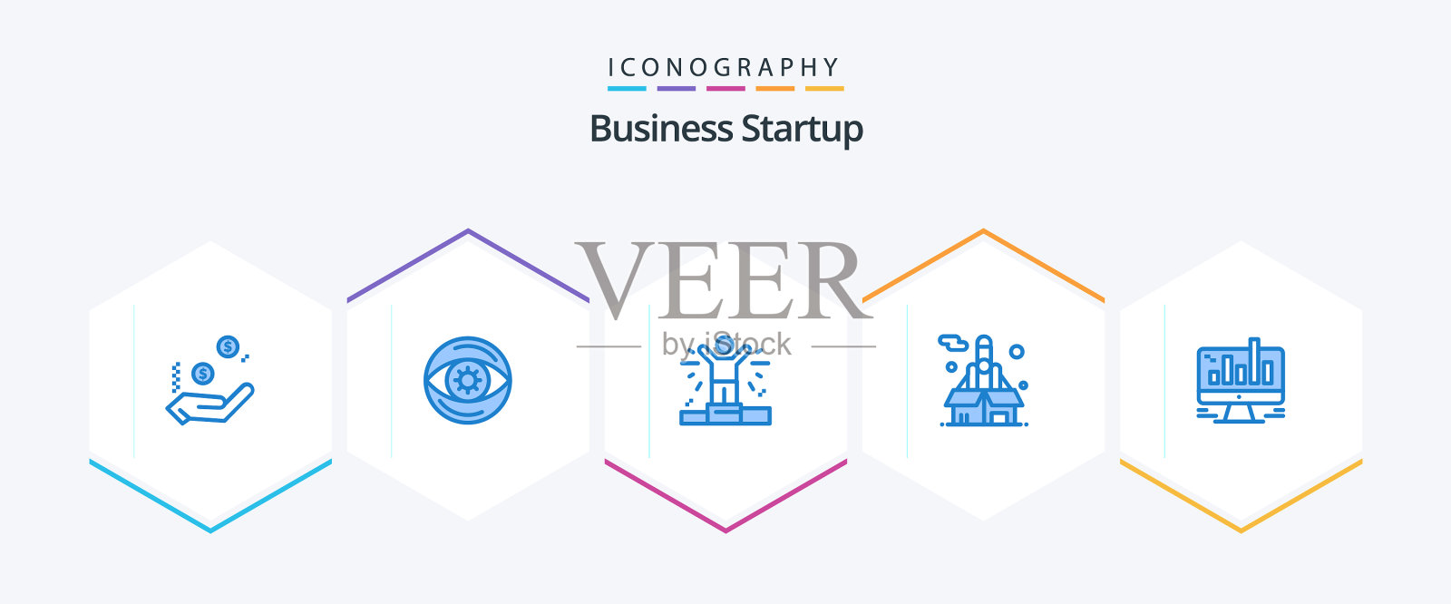 创业25个蓝色图标包包括图标素材