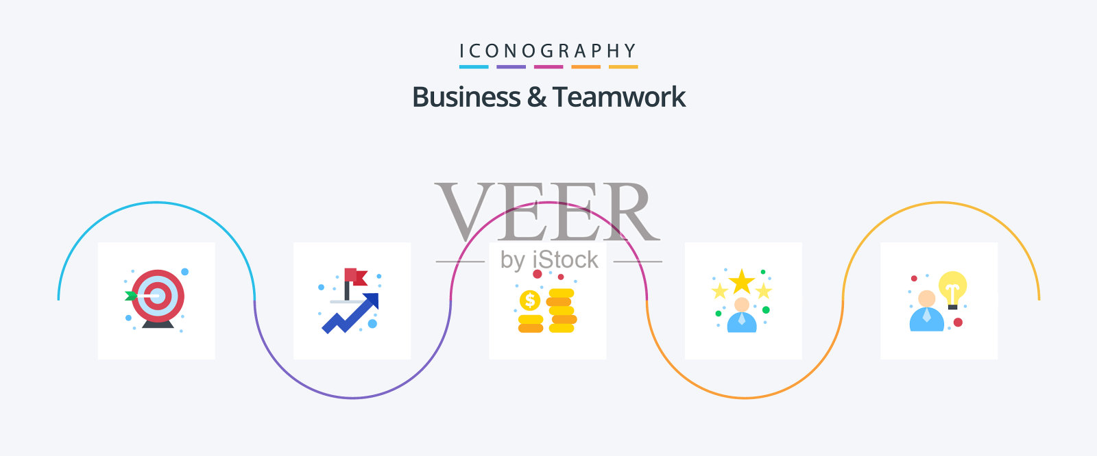 商务和团队工作平5图标包包括图标素材