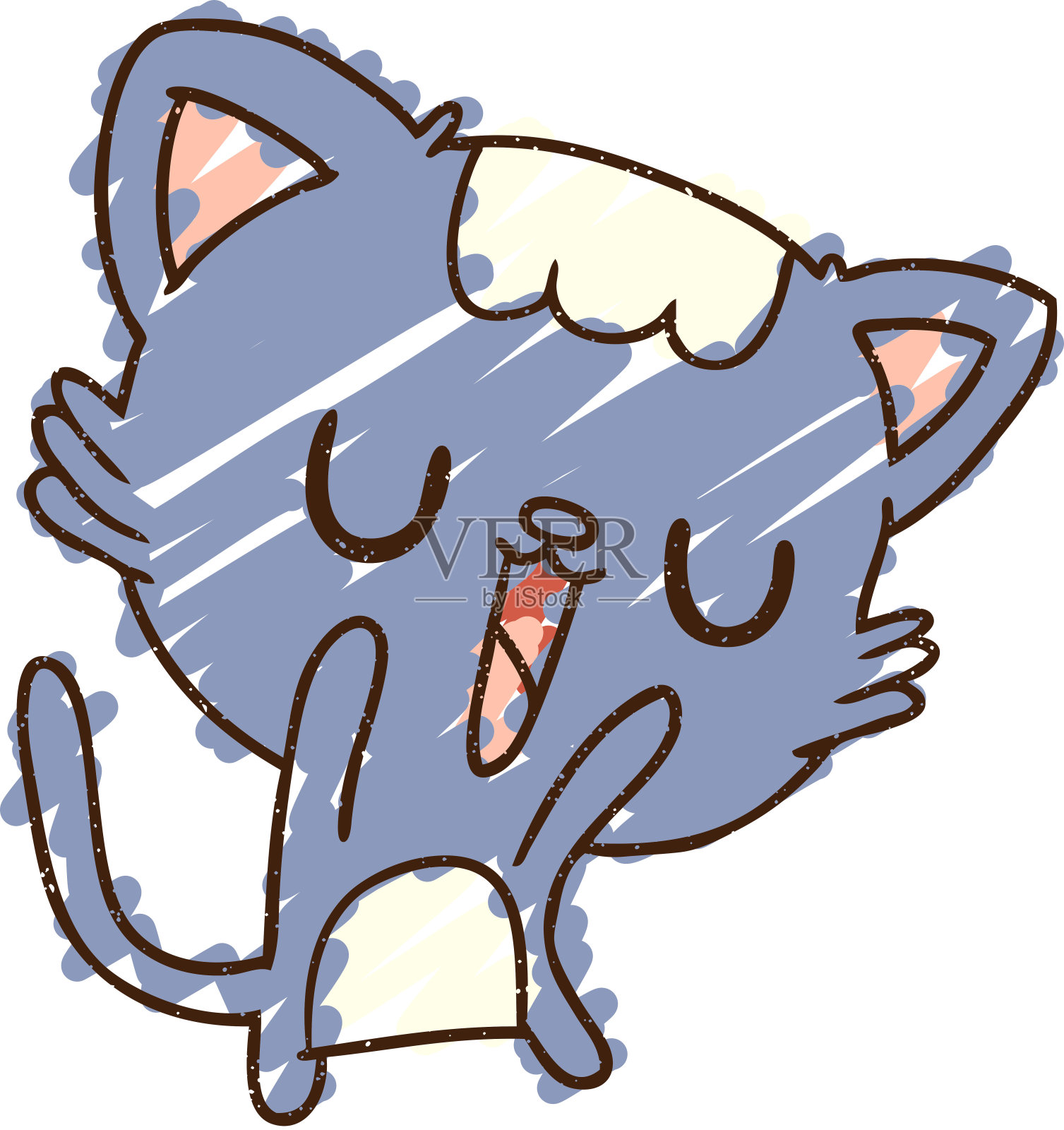 快乐猫粉笔画设计元素图片