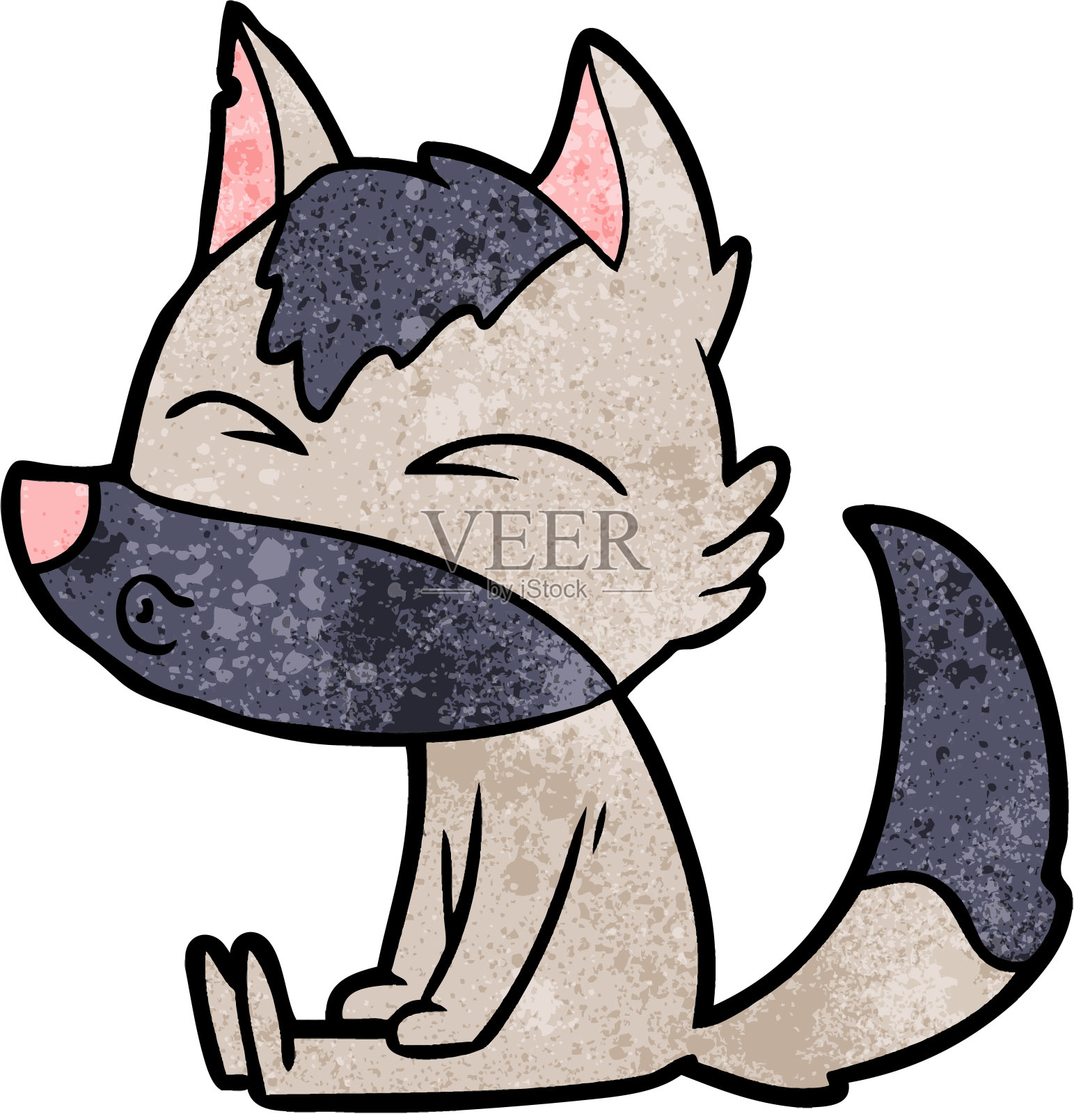 卡通狼吹口哨设计元素图片