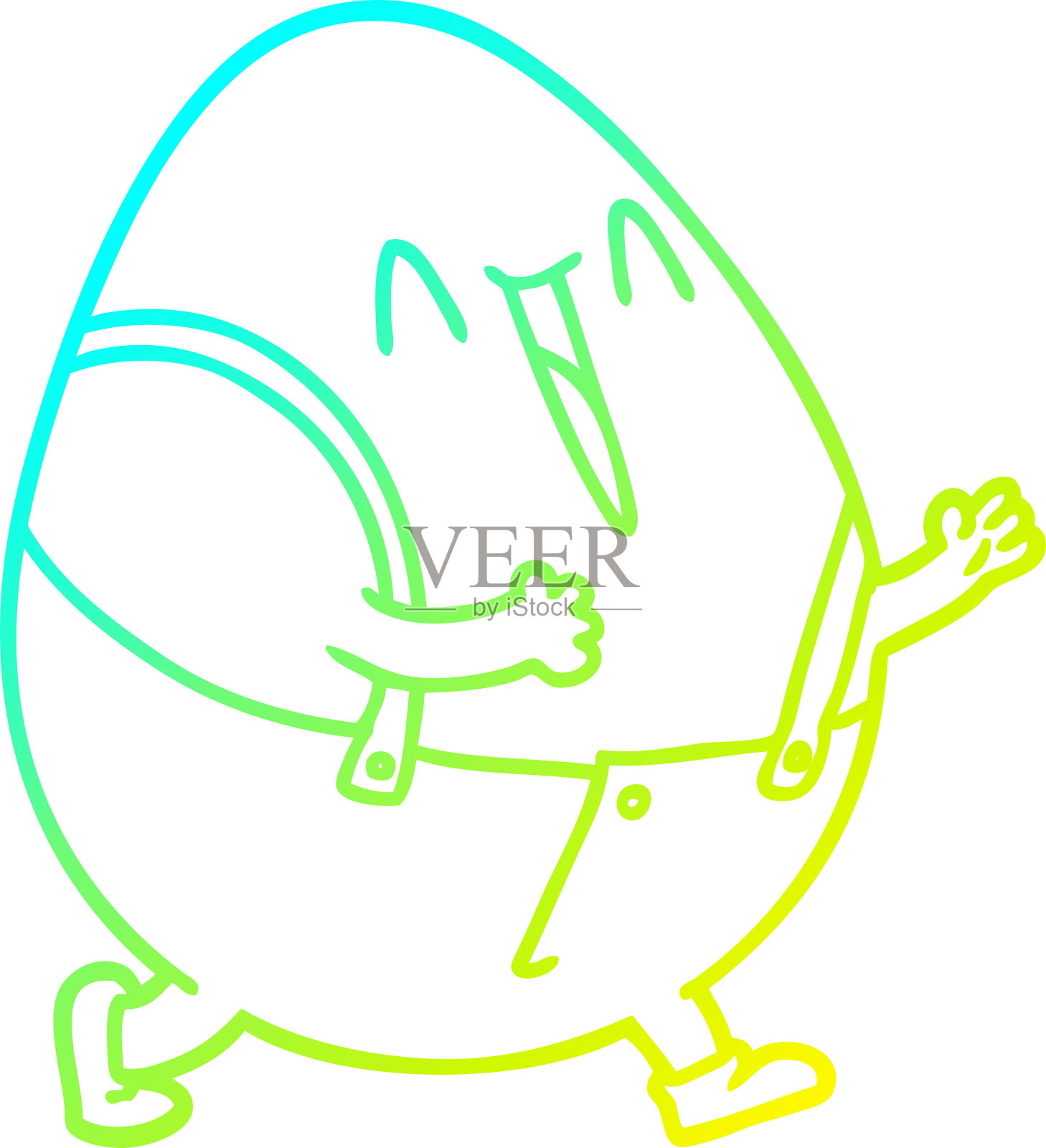 冷梯度线画一个矮胖的卡通蛋人设计元素图片