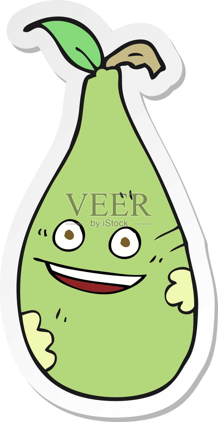 卡通梨贴纸设计元素图片