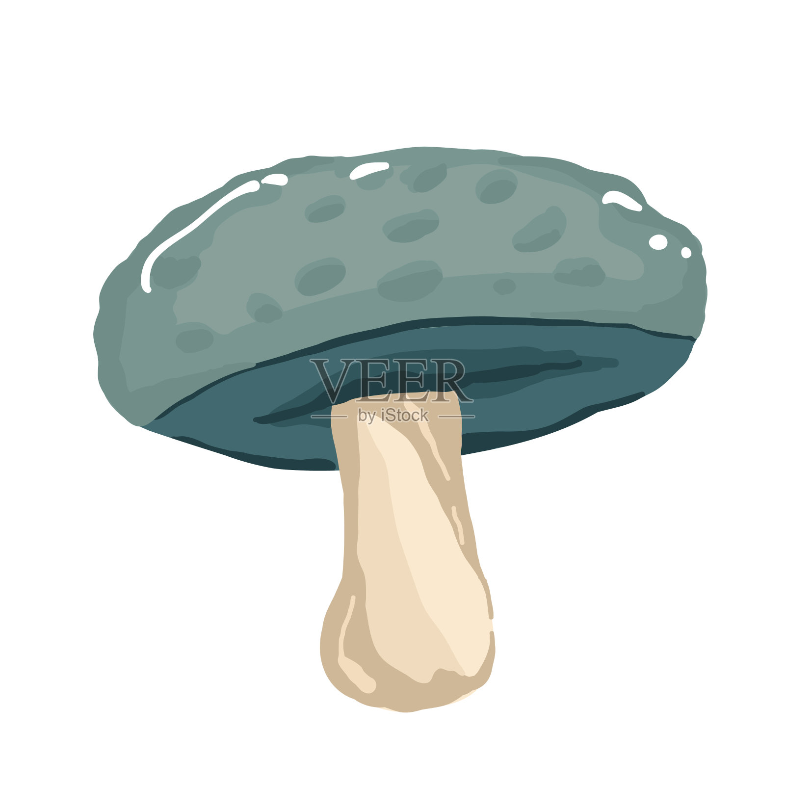 手绘风格的蘑菇。迷幻抽象蘑菇，嬉皮风格。矢量插图孤立在白色背景上。插画图片素材
