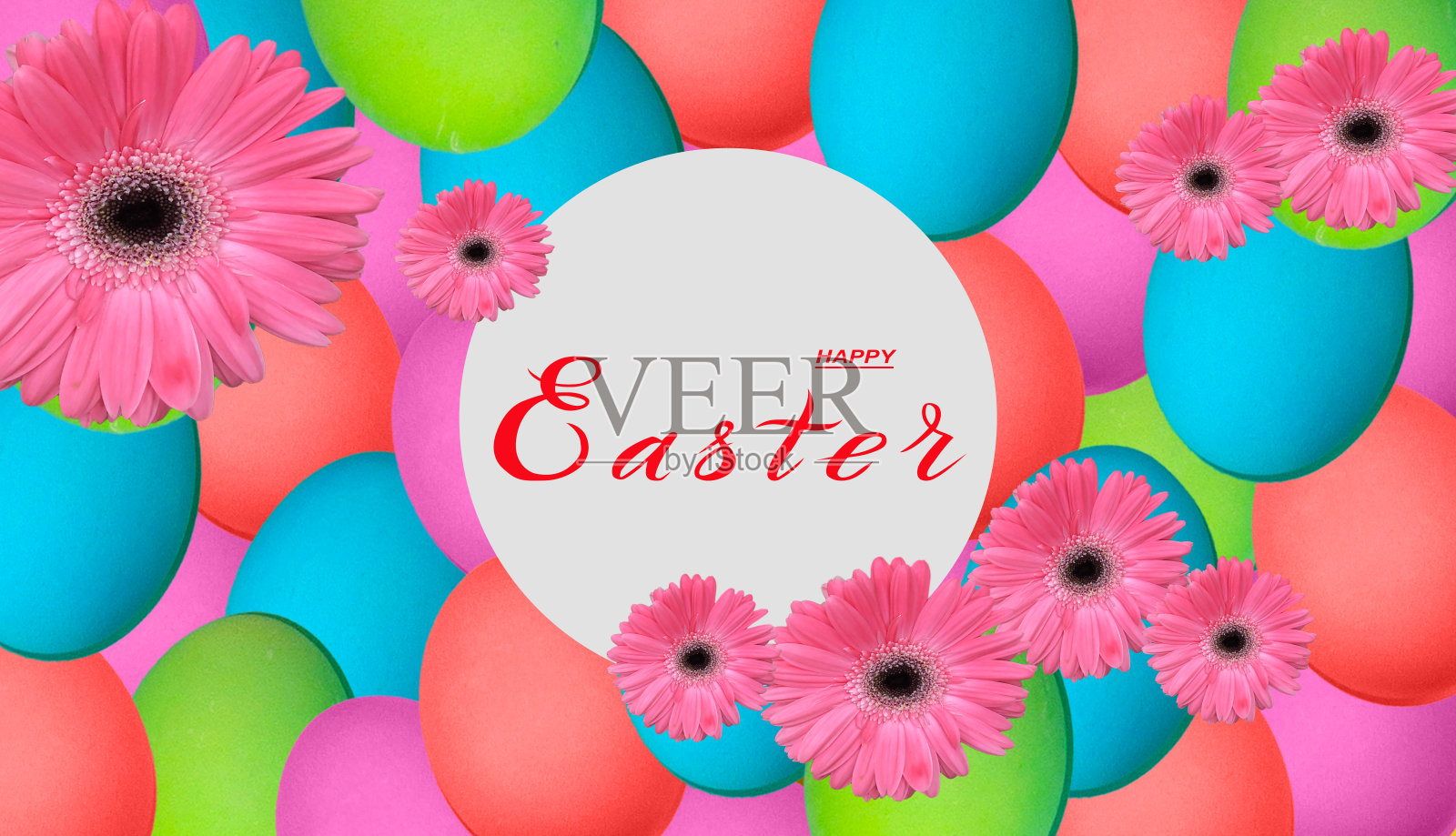 复活节快乐!复活节卡片或网络横幅。也可用作打折传单插画图片素材