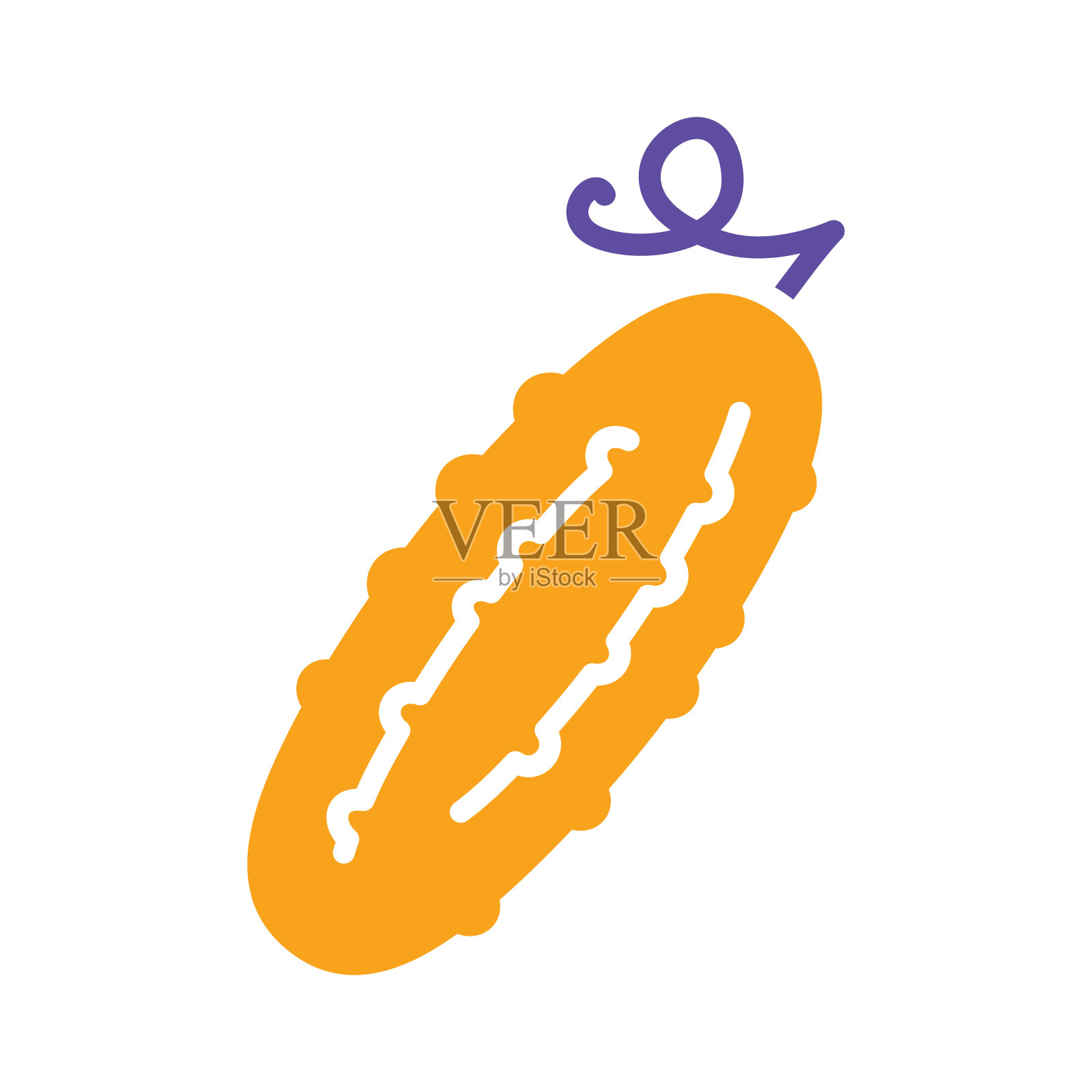 黄瓜孤立矢量图标。蔬菜的迹象插画图片素材