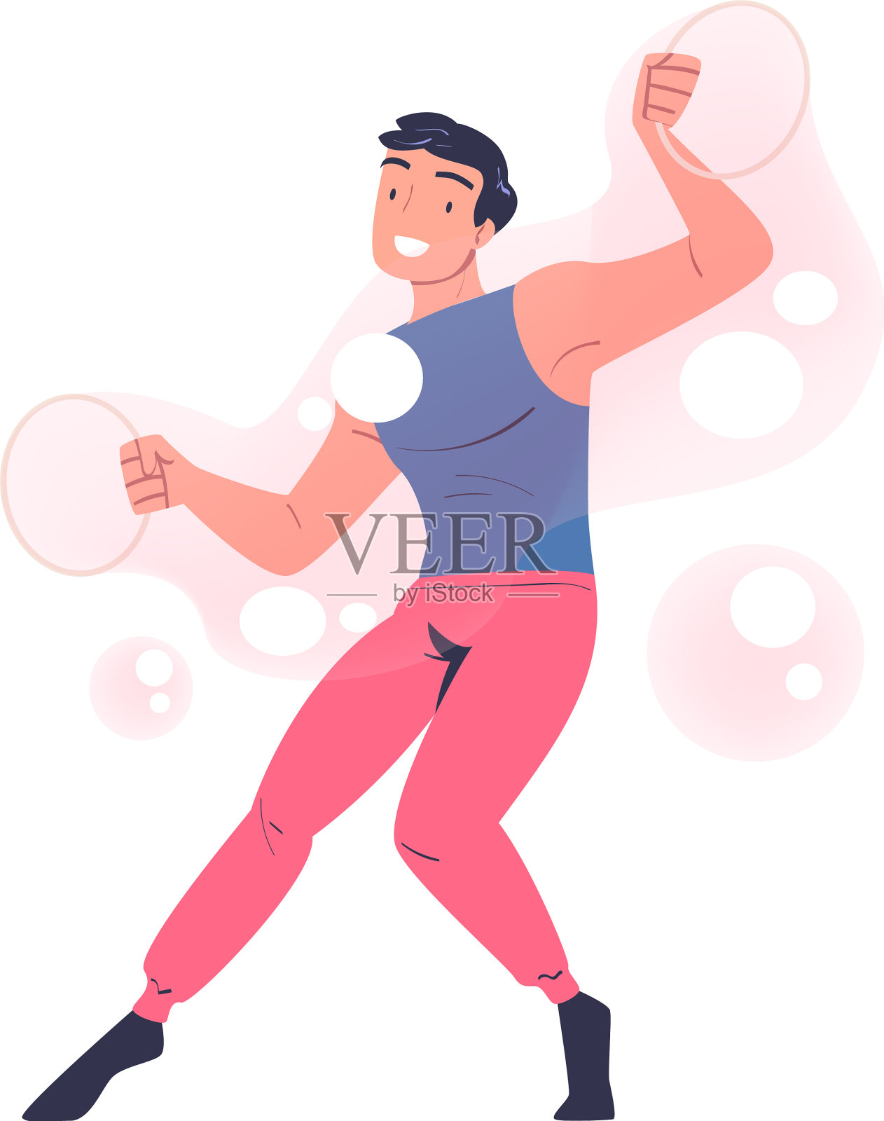 男子表演肥皂泡表演制作液体设计元素图片