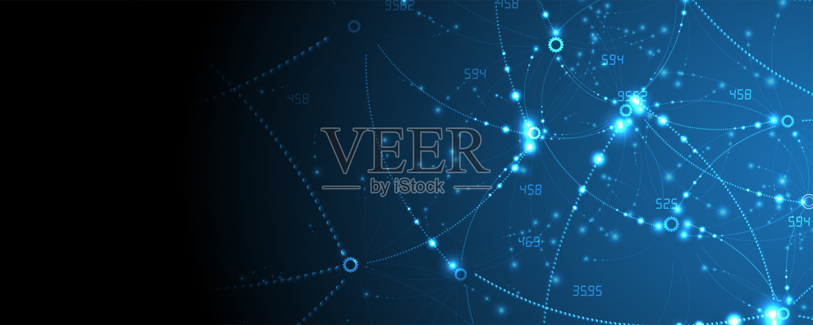 神经网络概念。用链接连接的单元格。高科技工艺。抽象的背景插画图片素材