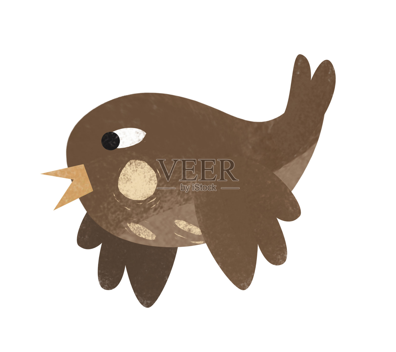 卡通动物鸟知更鸟孤立插图设计元素图片