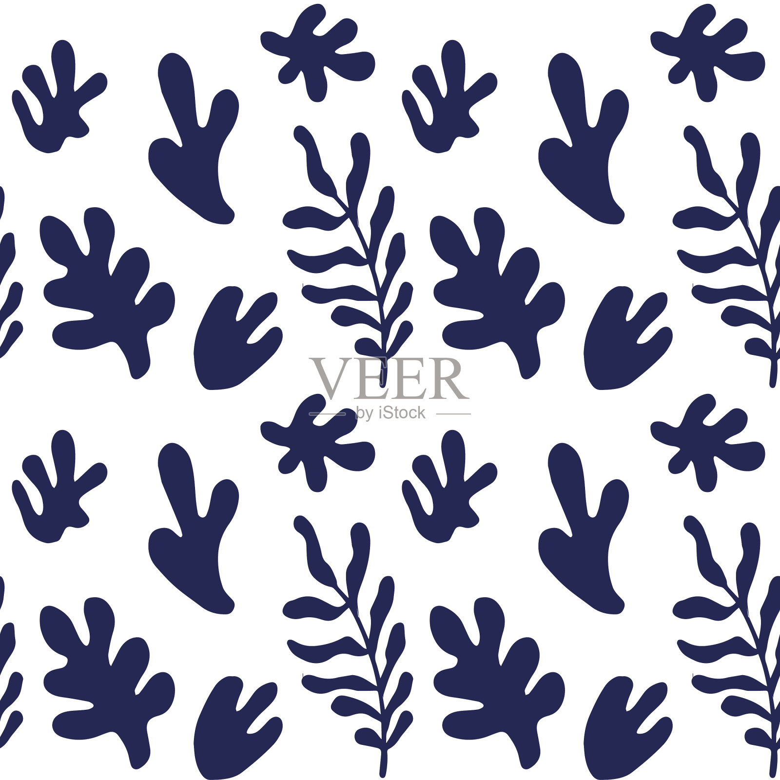 手绘最小抽象有机形状图案插画图片素材