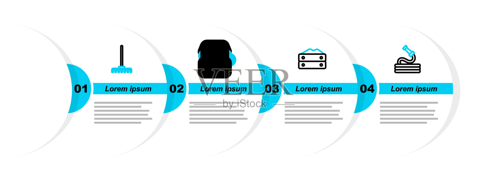将线花园软管袋面粉铺好并耙平图标素材