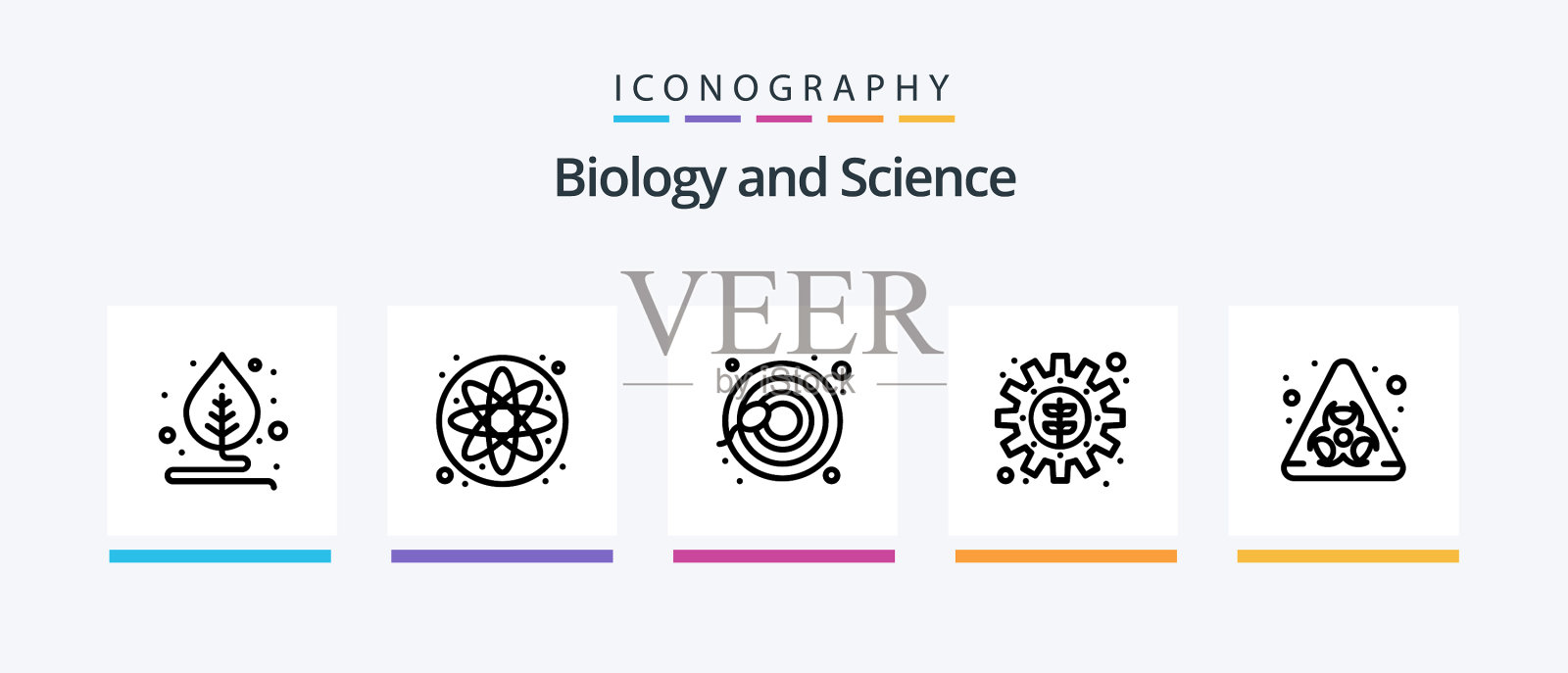 生物行5图标包包括科学图标素材
