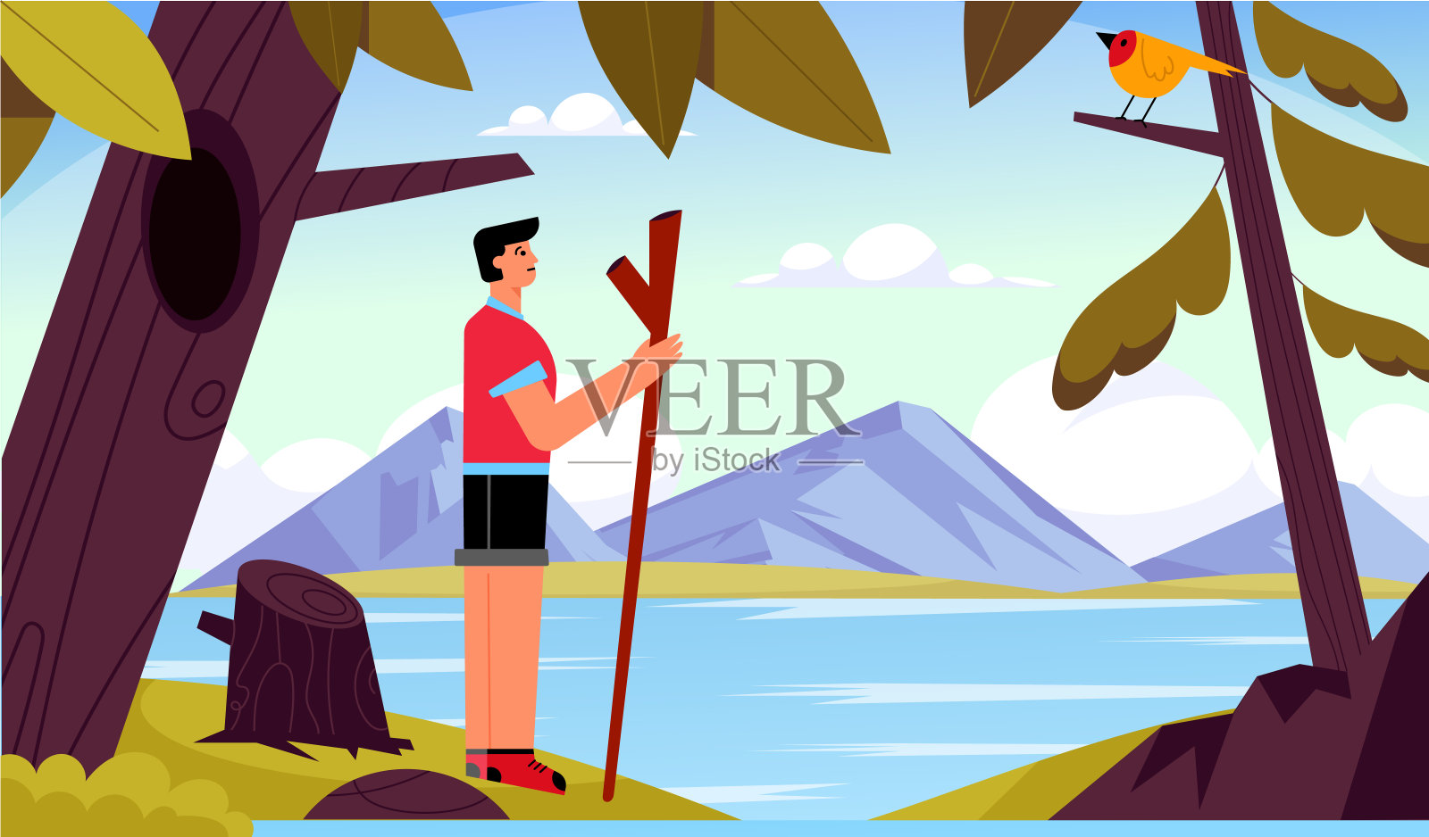 享受自然插画图片素材