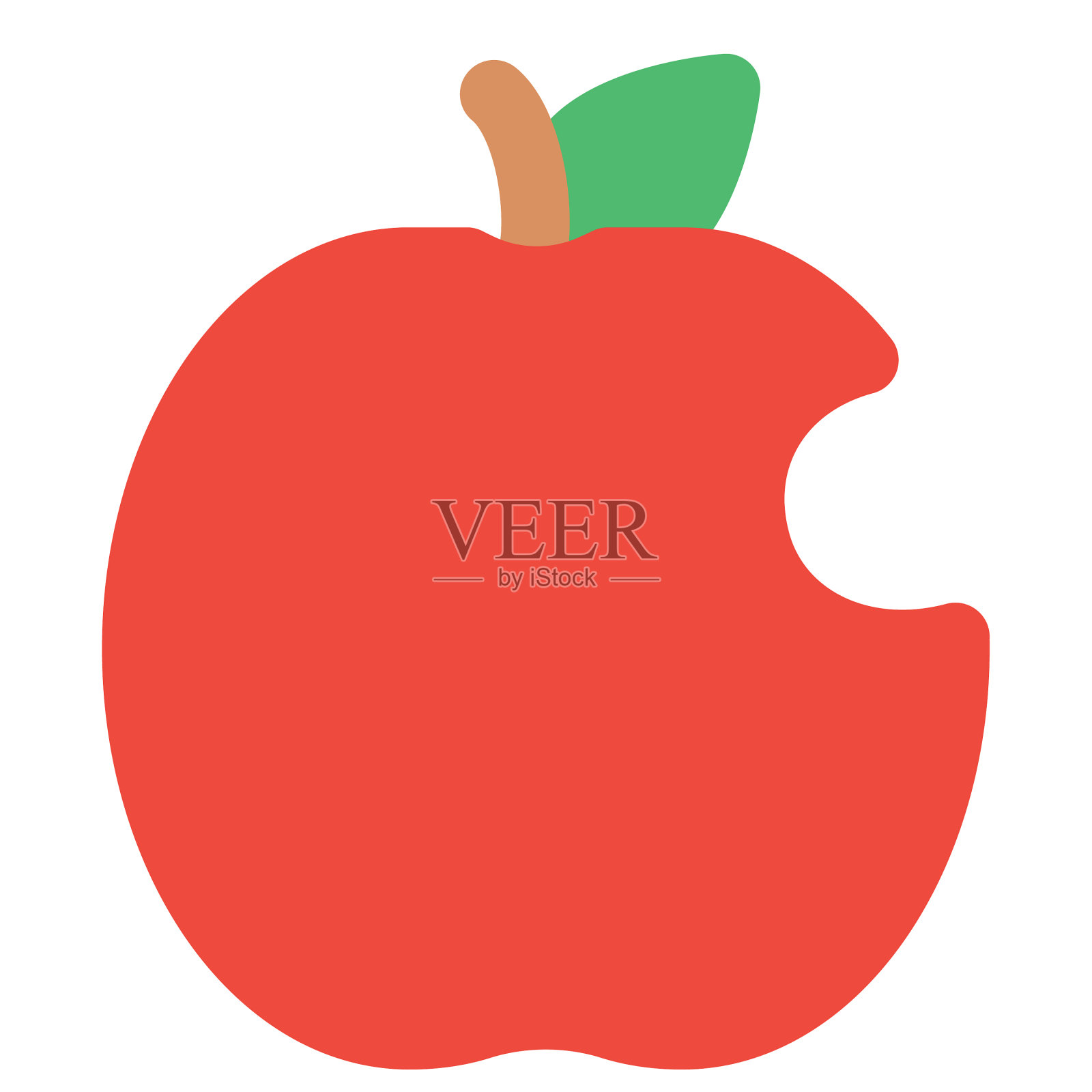 富含纤维多汁的咬过的苹果设计元素图片