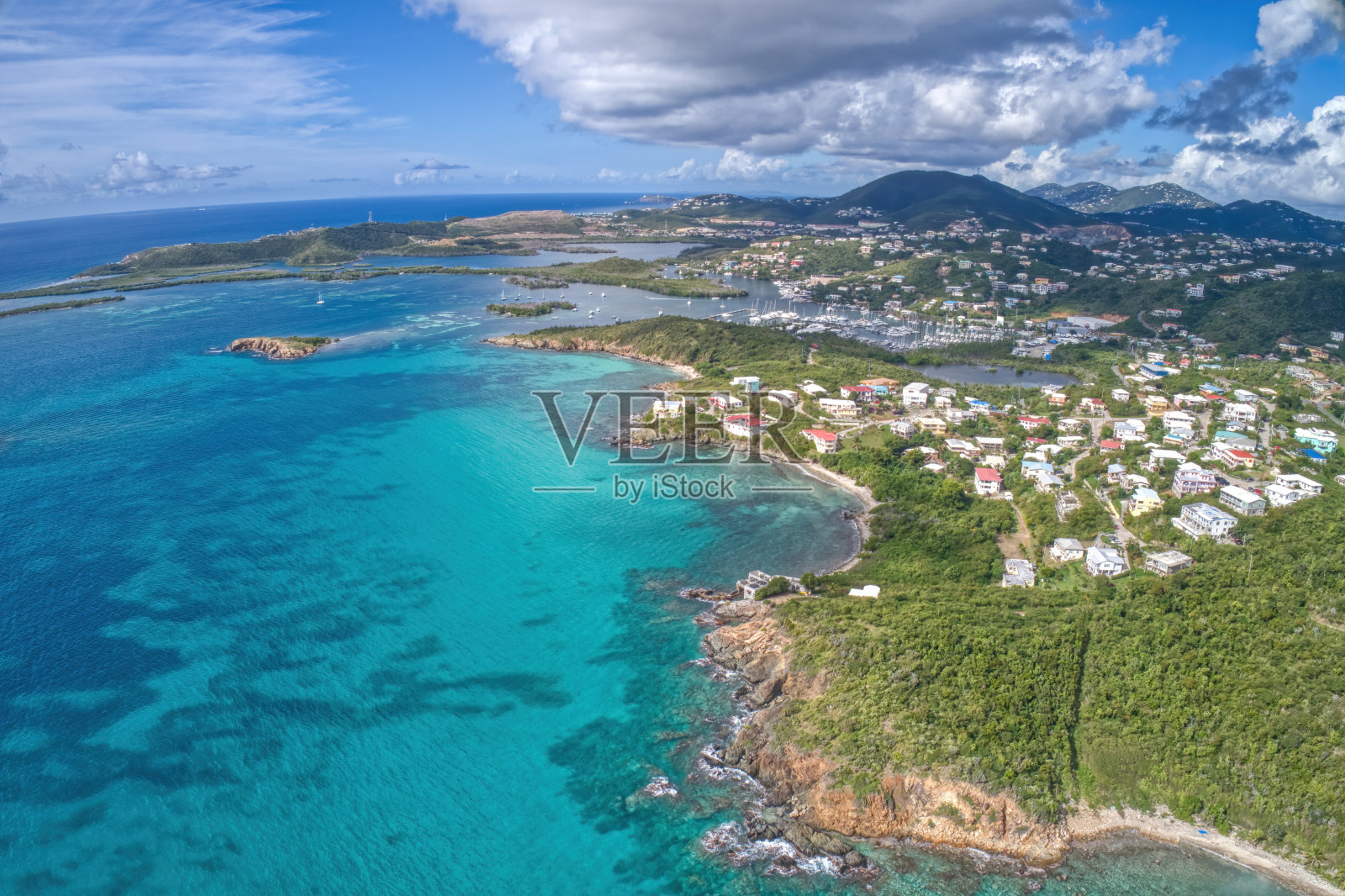 美属维尔京群岛红钩附近的公共海滩照片摄影图片