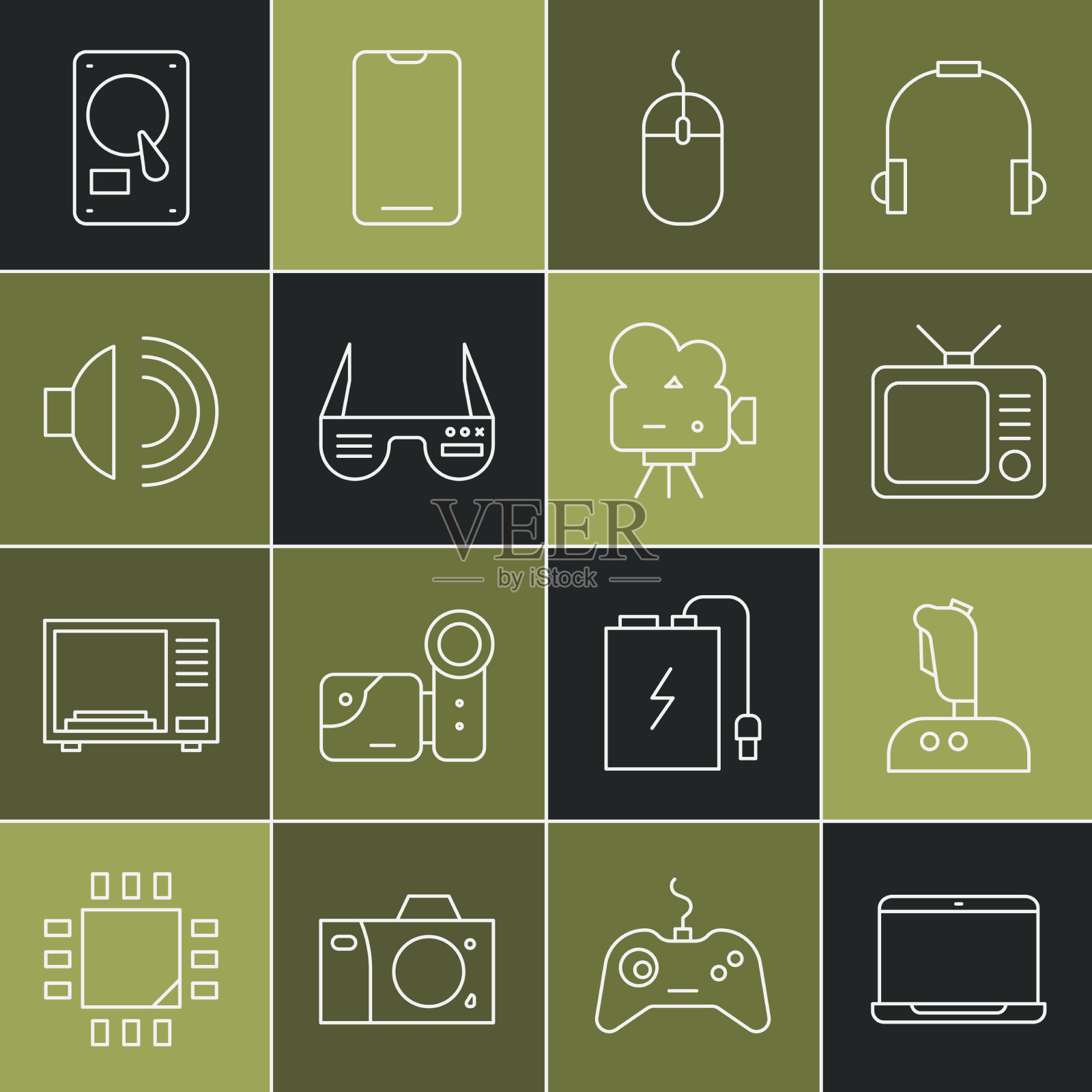 设置线笔记本电脑摇杆为街机图标素材