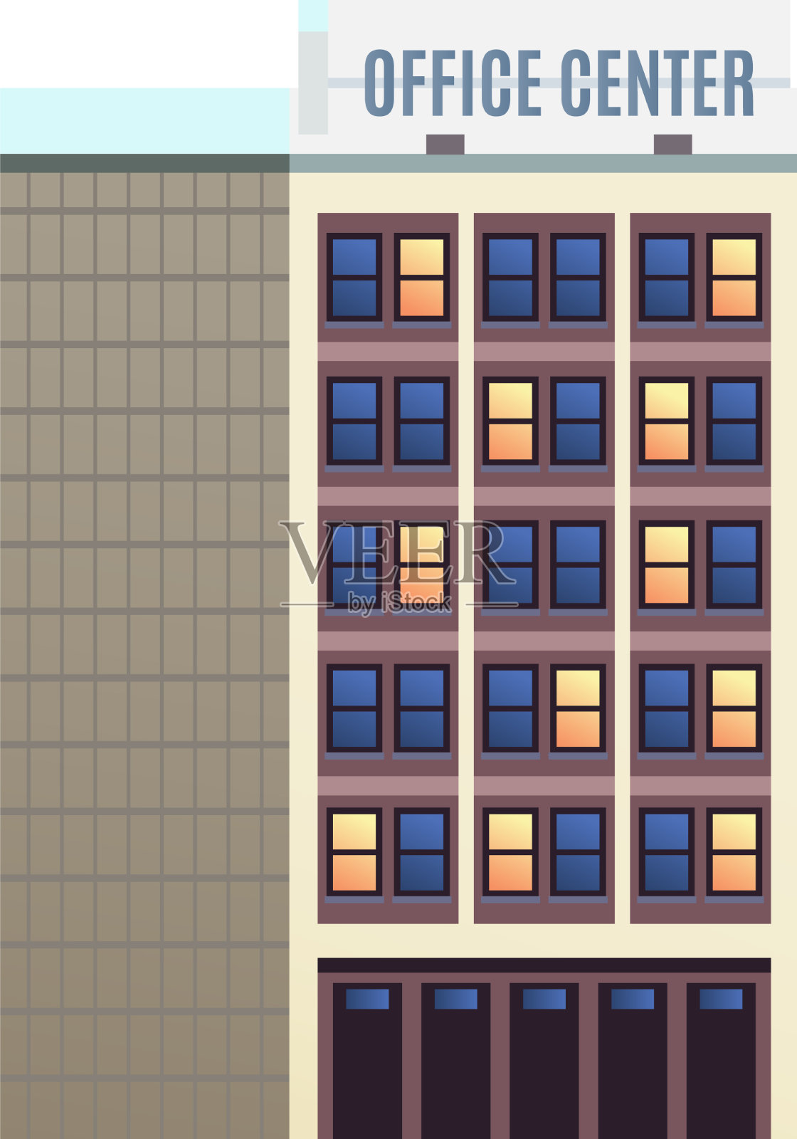 平冬季建筑插画图片素材