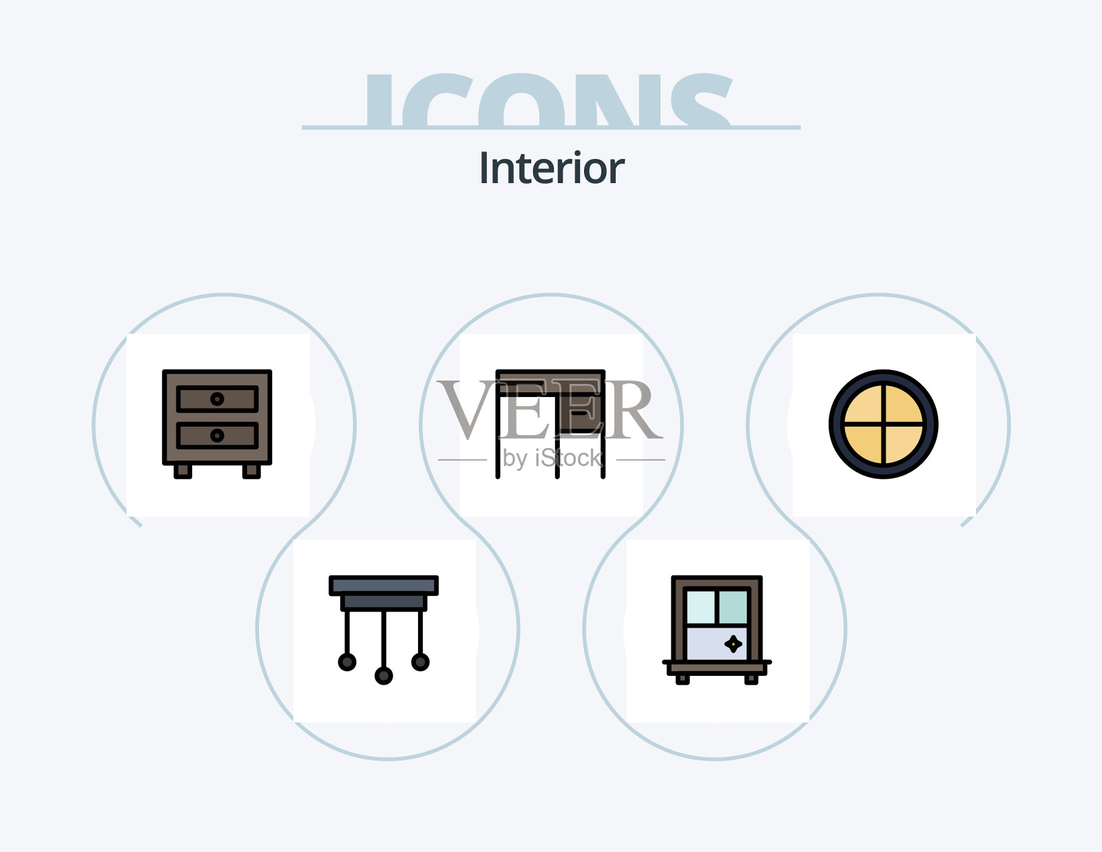 内线填充图标包5个图标设计图标素材
