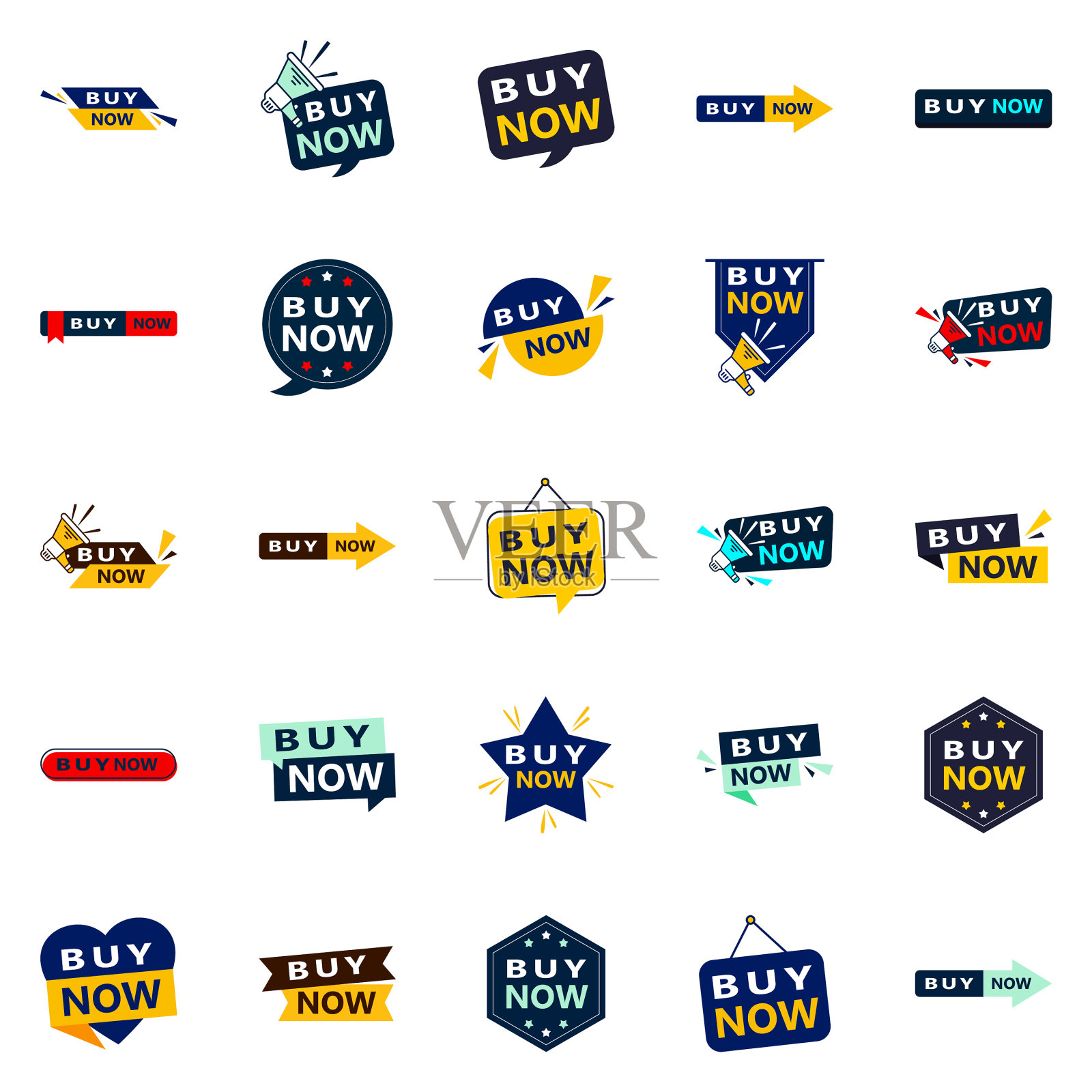 现在购买25个新的排版设计为一个插画图片素材