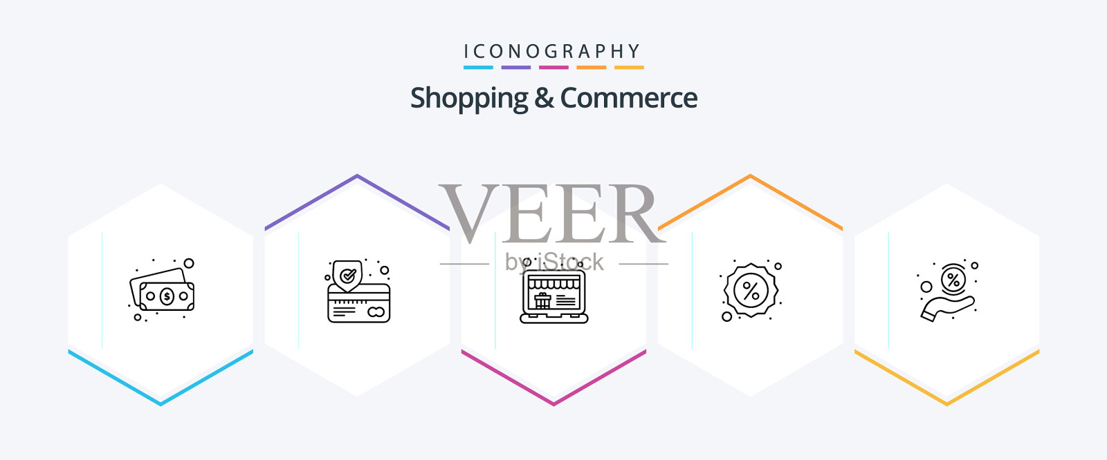 购物和商业25线图标包包括图标素材