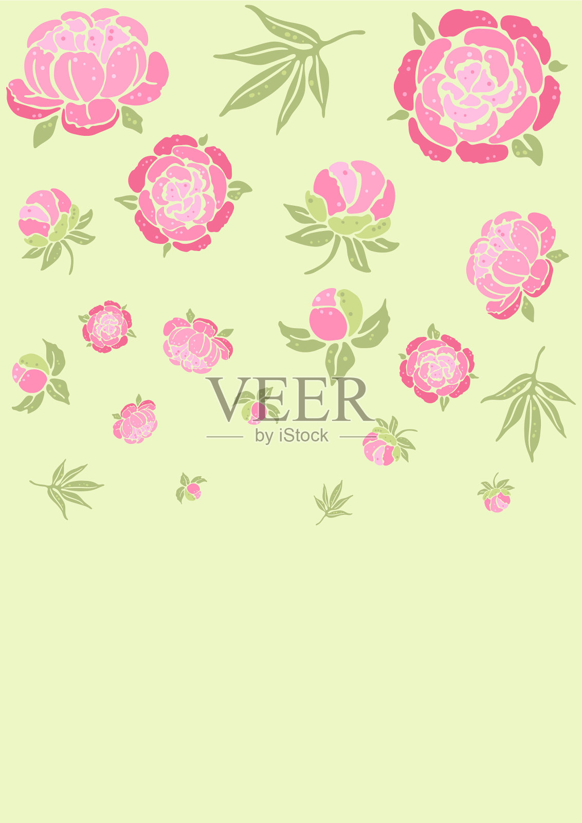 背景以牡丹花为美插画图片素材