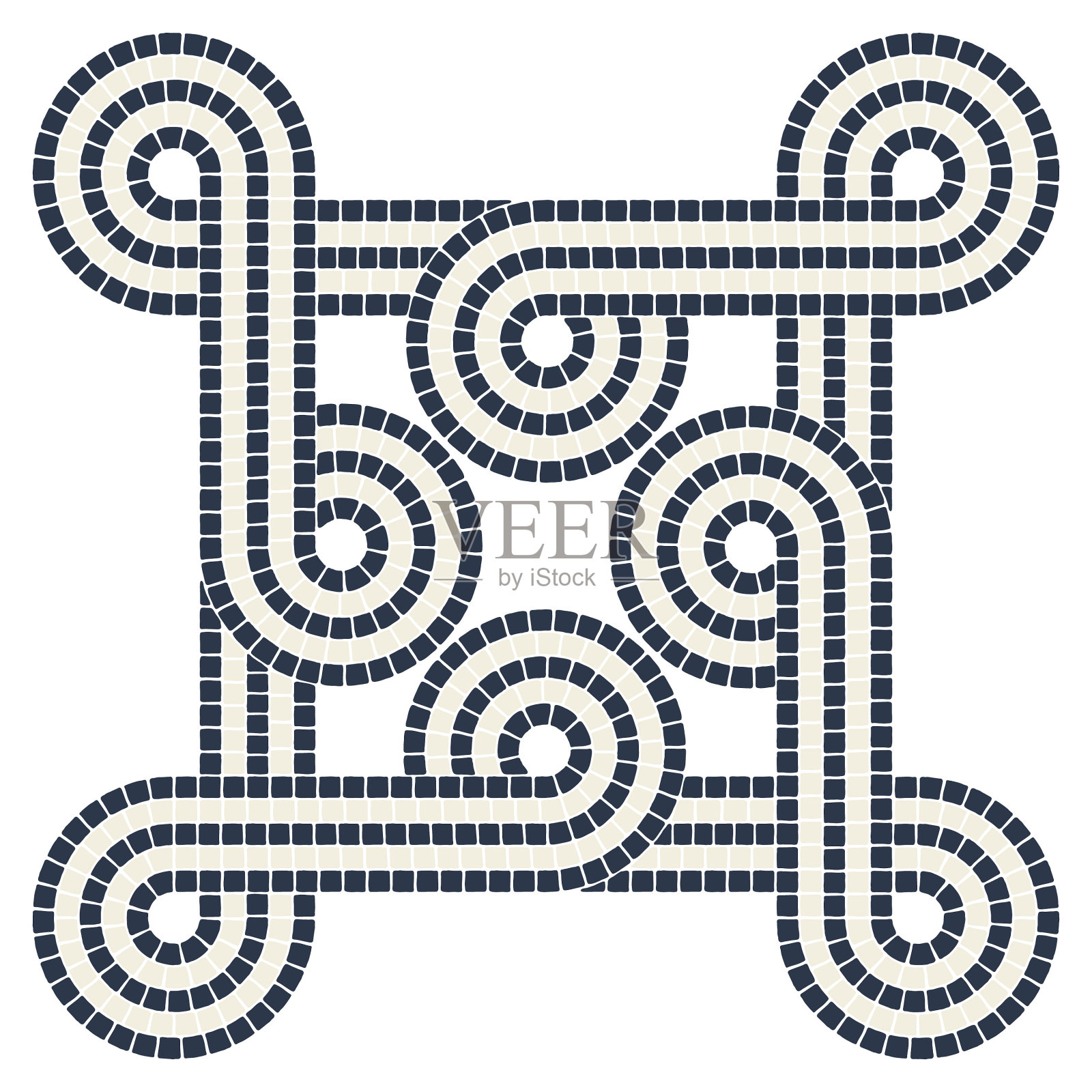 古代交织镶嵌装饰元素插画图片素材