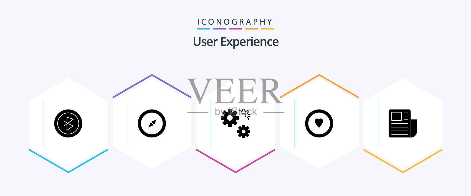用户体验包括25个字形图标包图标素材