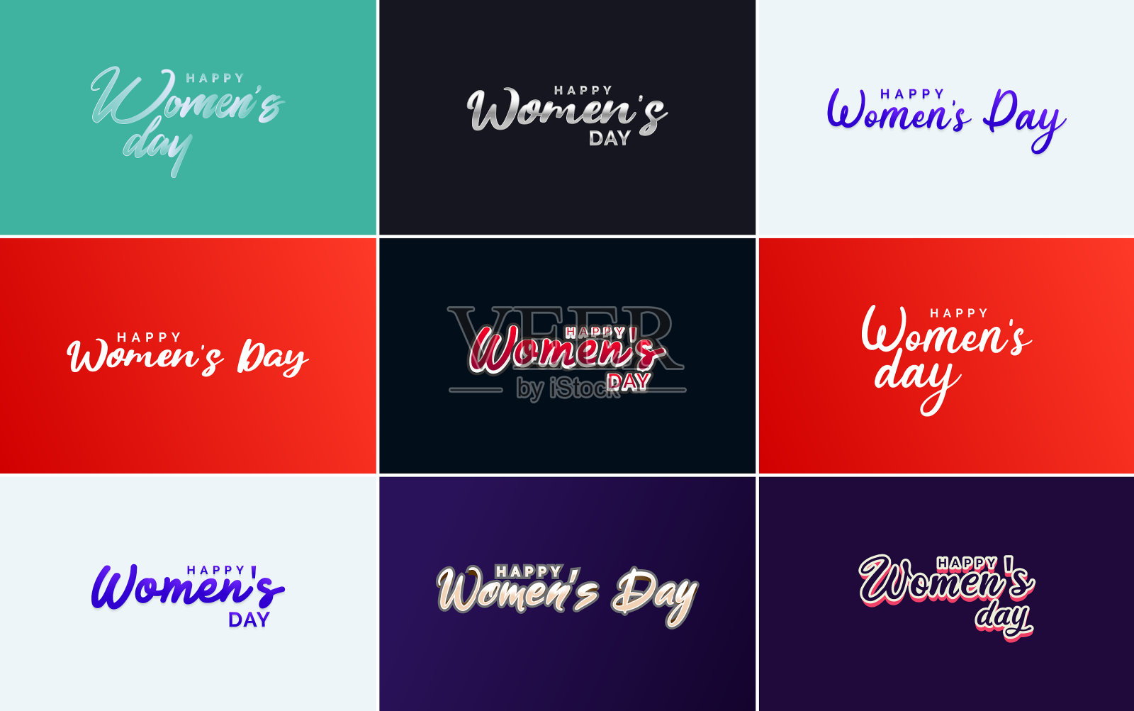 3月8日排版设计集快乐女人插画图片素材