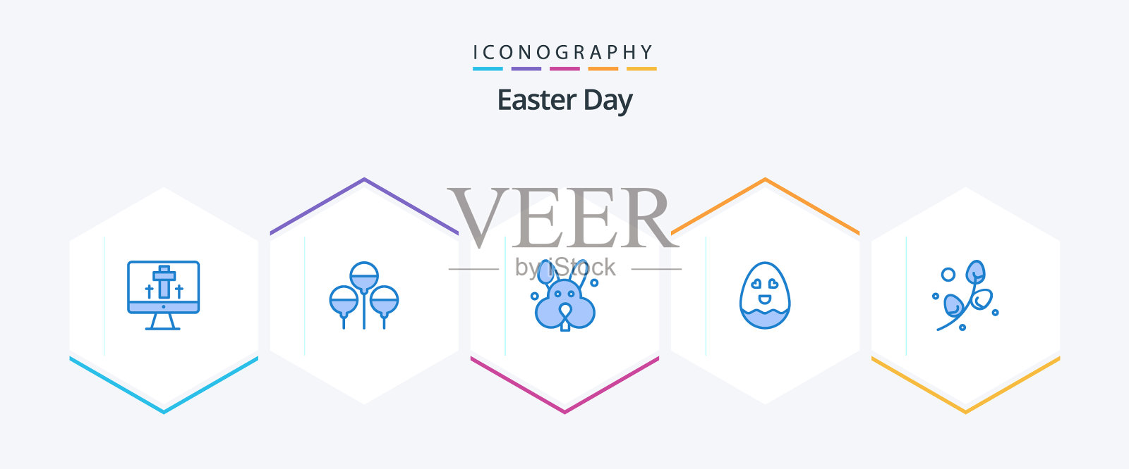 复活节25蓝色图标包包括复活节复活节图标素材