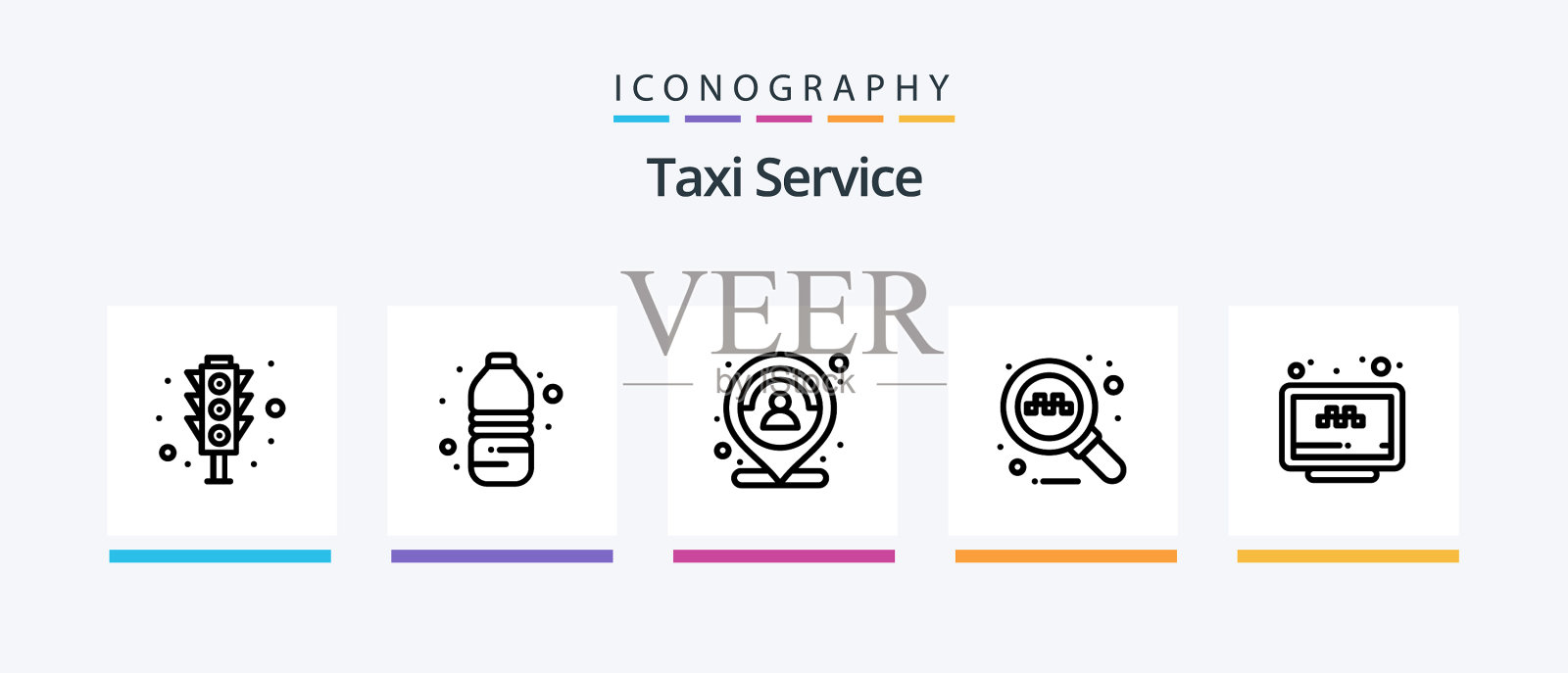 出租车服务线路5图标包包括电话图标素材